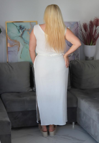 Sukienka Demeter maxi oversize 100% BAWEŁNA muślin biała