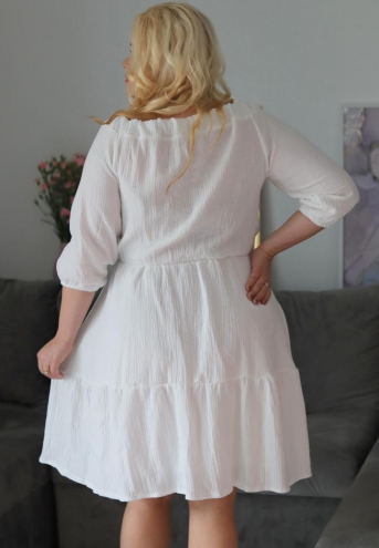 Sukienka Amaya rozkloszowana muślinowa hiszpanka biała