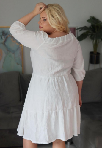 Sukienka Amaya rozkloszowana muślinowa hiszpanka biała