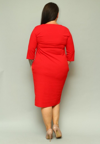 Sukienka Sylvia bombka oversize kieszenie czerwona gładka