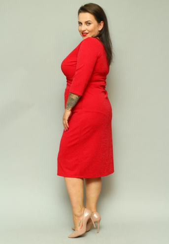 Sukienka Olivia kopertowy dekolt czerwona BRILLIANCE