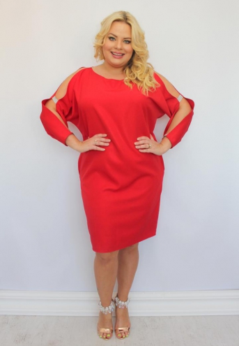 Sukienka Chiara oversize cekiny cyrkonie czerwony SHINE