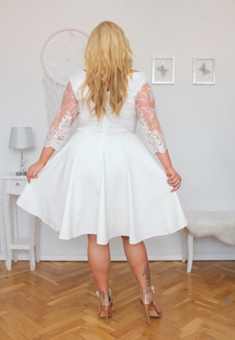 Sukienka Mariposa rozkloszowana ekskluzywna koronka biała ŚLUB POPRAWINY