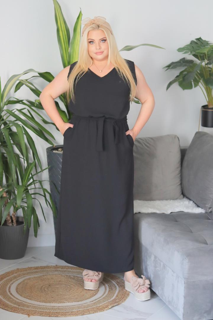 Sukienka Demeter maxi oversize 100% WISKOZA czarna